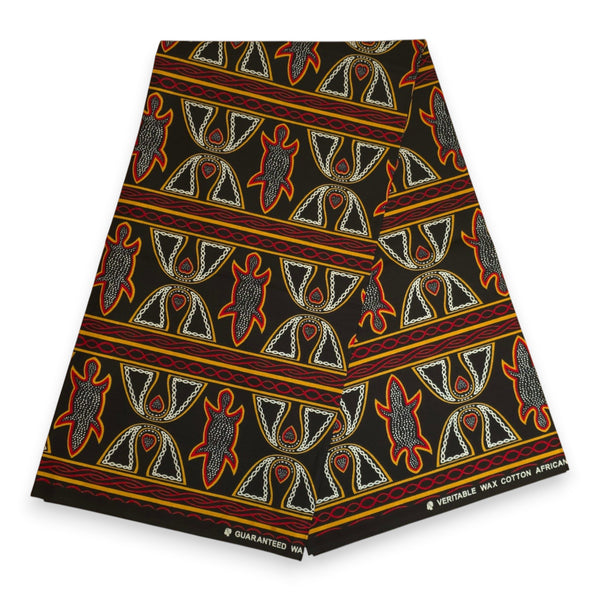 Bucket hat / Fischerhut mit afrikanischem Print - Schwarz Rot Toghu Bamenda Cameroon - Kinder & Erwachsene Größen (Unisex)