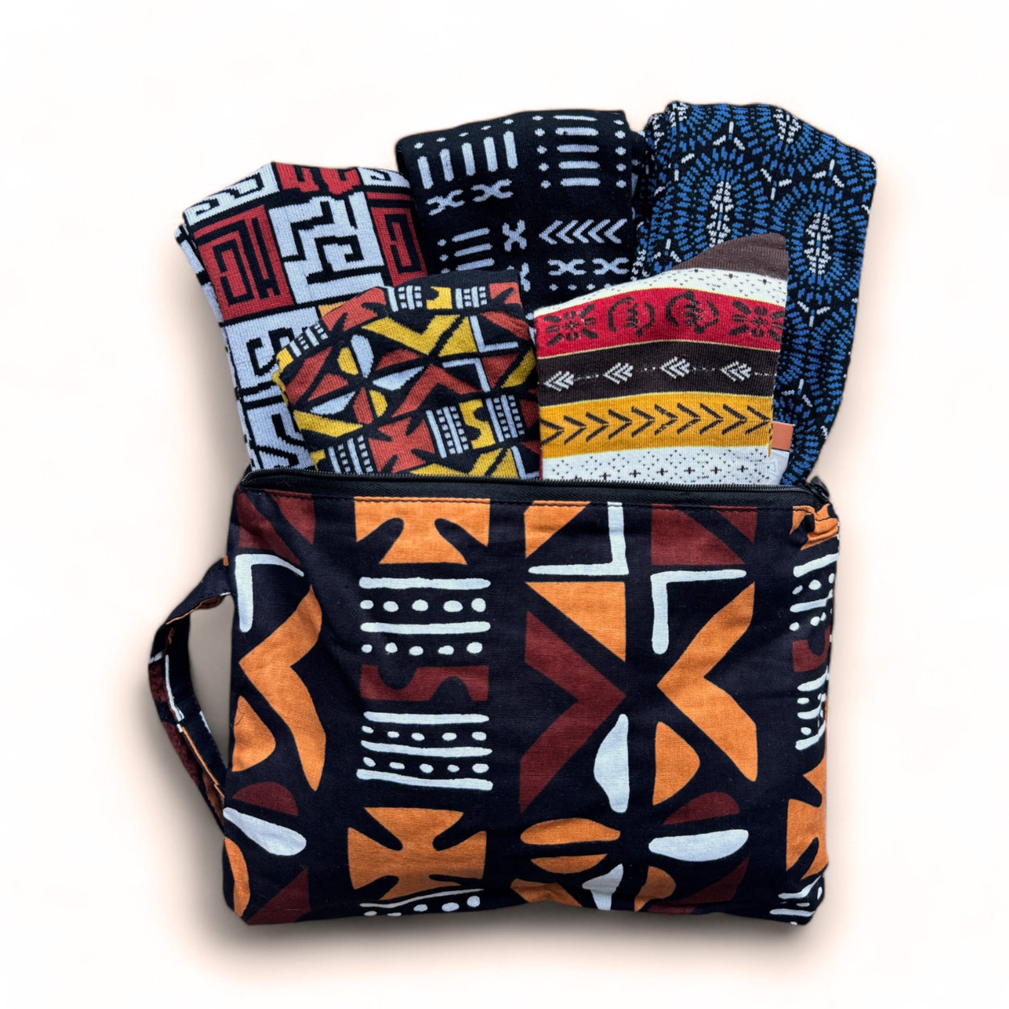 African socks / Afro socks set NKEM in pouch - Set of 5 pairs