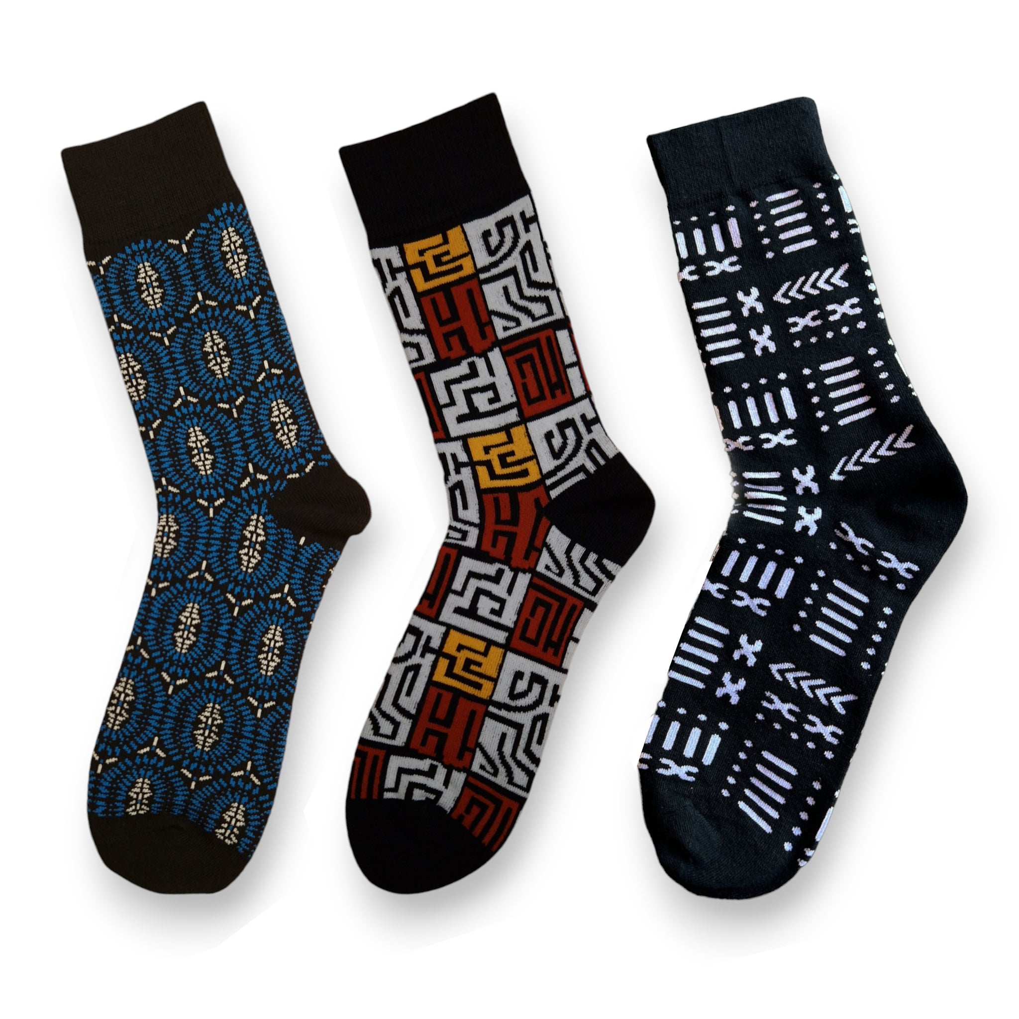 Afrikanische Socken / Afro-Socken - Satz mit 3 Paaren EKESUGIE