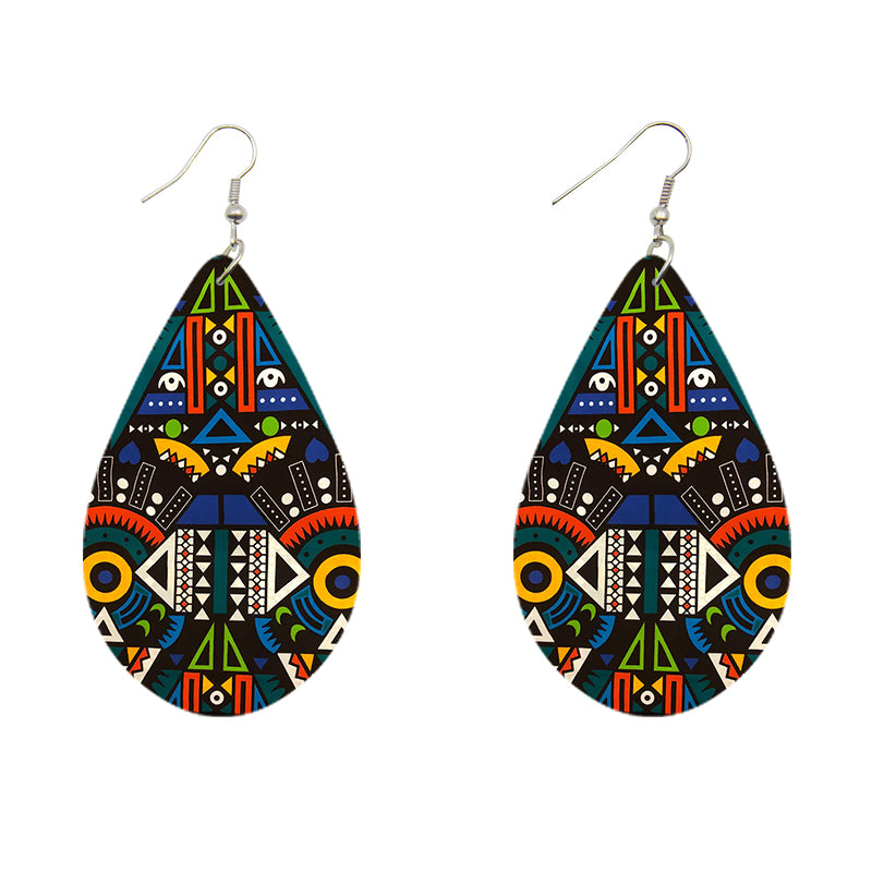 Multicolor Tribal Drop-shaped - African inspired earrings