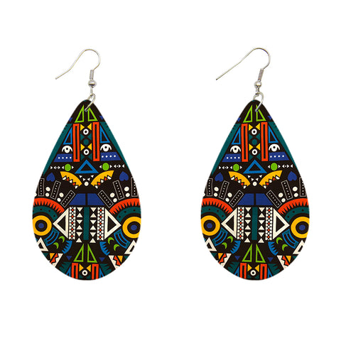 Multicolor Tribal Drop-shaped - African inspired earrings