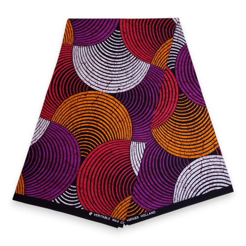 African print Headband - Adults - Hair Accessories - Orange Purple Concentric Circles