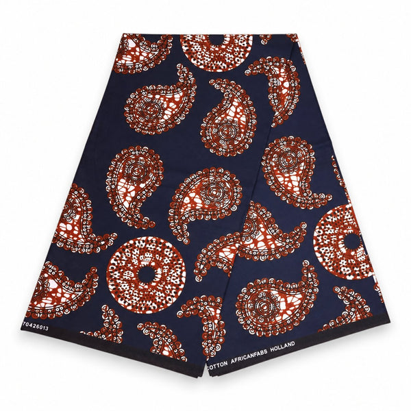 African Black paisley - headwrap