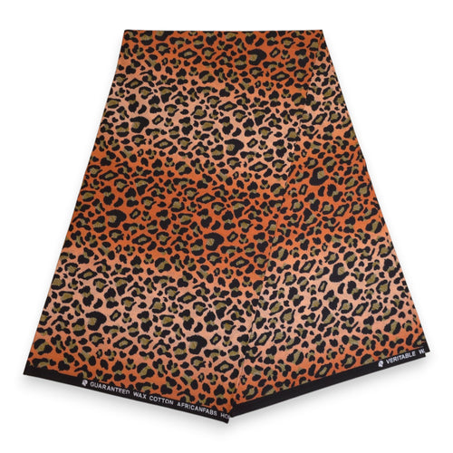 African print Headband - Adults - Hair Accessories - Orange Beige Leopard Spots