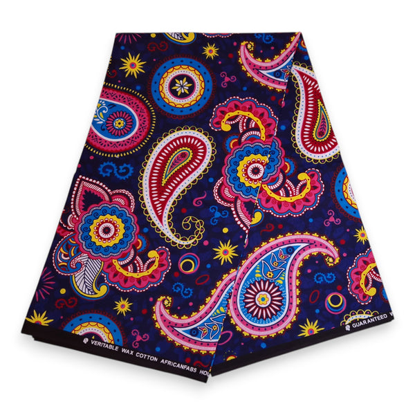 Bandeau imprimé africain - Enfants - Accessoires pour cheveux - Bleu Rose Paisley