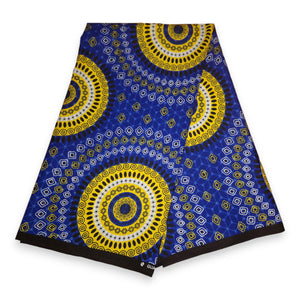 Bleu Dotted Patterns - Tissu africain / tissu wax - 100% coton