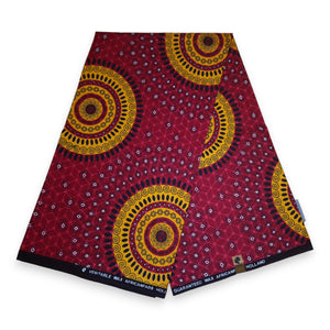 Rouge Dotted Patterns - Tissu africain / tissu wax - 100% coton