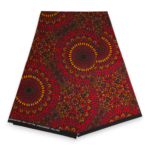 African headwrap - Red Sunfire Bloom