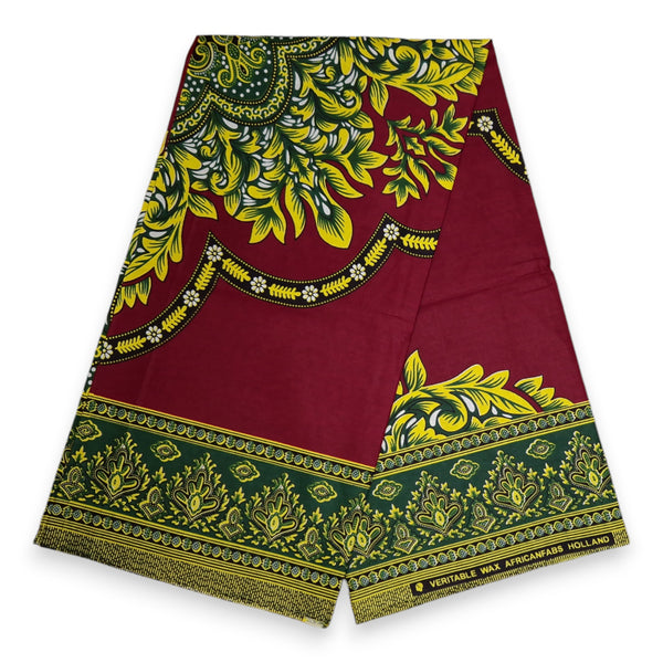 Rouge foncé / Marron Java Design - Tissu africain / tissu wax Tissu Dashiki - 100% coton