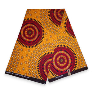 Orange Dotted Patterns - Tissu africain / tissu wax - 100% coton