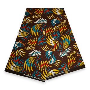 Afrikanischer Print Stoff - Multicolor Feathers - 100% Baumwolle