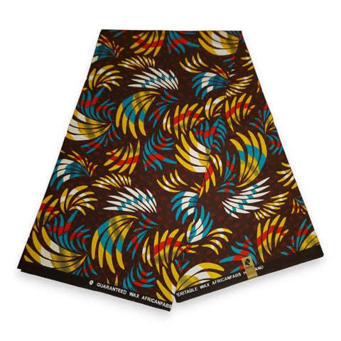 Afrikanischer Print Stoff - Multicolor Feathers - 100% Baumwolle