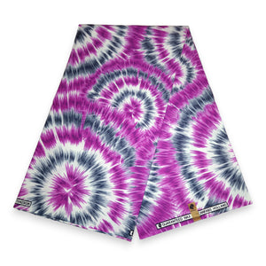 African print fabric - Purple Tie Dye - 100% cotton