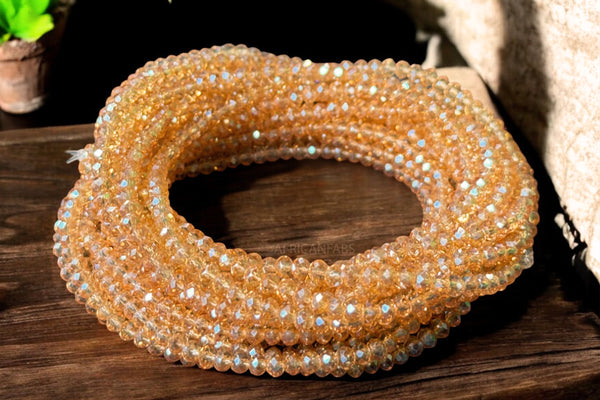 Waist Beads / Chaine de taille africaine - MOMO - Cristal doré (élastique)