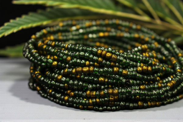 Waist Beads / Chaine de taille africaine - AKPATA - Vert (élastique)