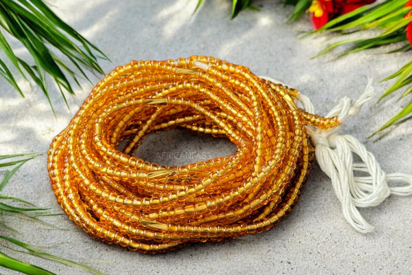 Waist Beads / Afrikanische Taillenkette - Aburiéki - Gold (Traditionelle nicht elastische Schnur)