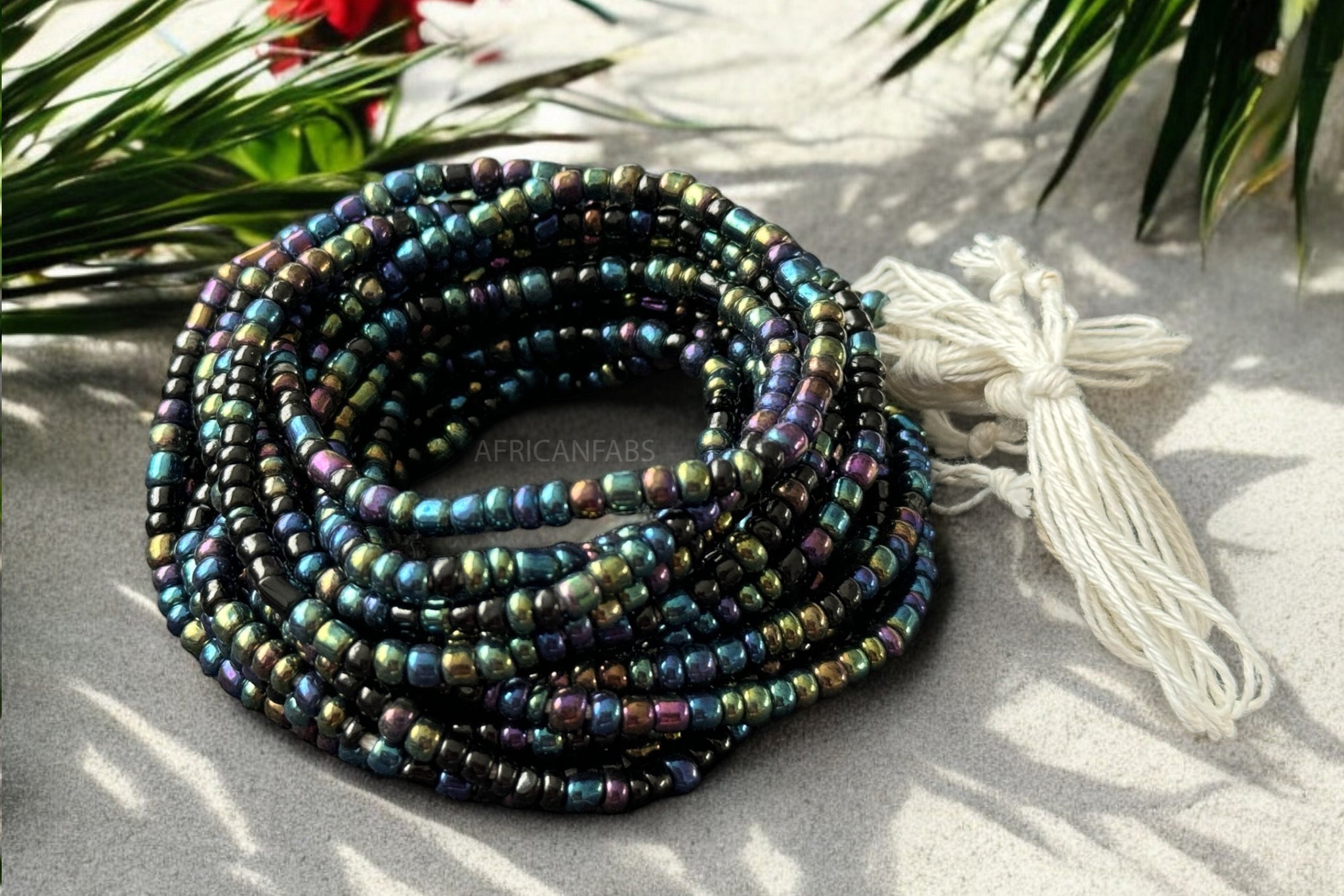 Waist Beads / Afrikanische Taillenkette - Igbé - Gemischte Farben (Traditionelle nicht elastische Schnur)