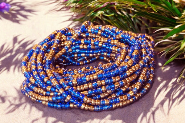 Baya Bijoux / Bine Bine / Waist Beads / Perles De Taille africaine - Keke - Bleu (non élastique)