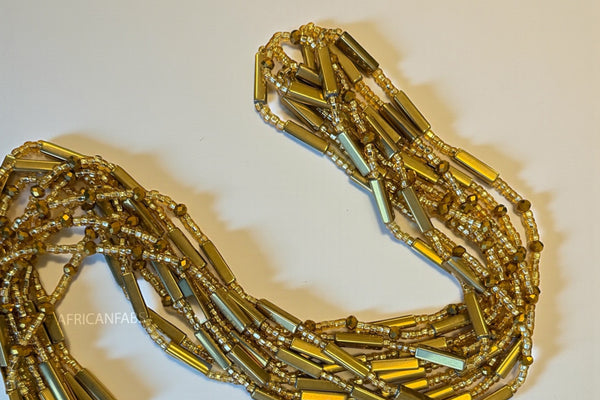 Baya Bijoux / Bine Bine / Waist Beads / Perles De Taille africaine - Amina - Or (non élastique)
