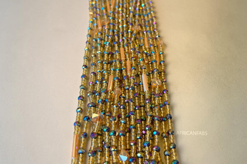 Baya Bijoux / Bine Bine / Waist Beads / Perles De Taille africaine - Or Crystal Abimbola (non élastique)