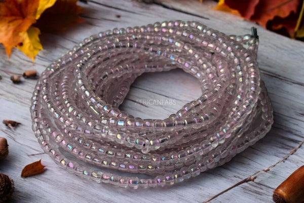 Waist Beads / Chaine de taille africaine - L'eau - Pink (élastique)