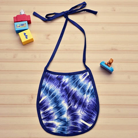 Afrikanischer Print Baby-Lätzchen - Blau Tie Dye (Unisex)