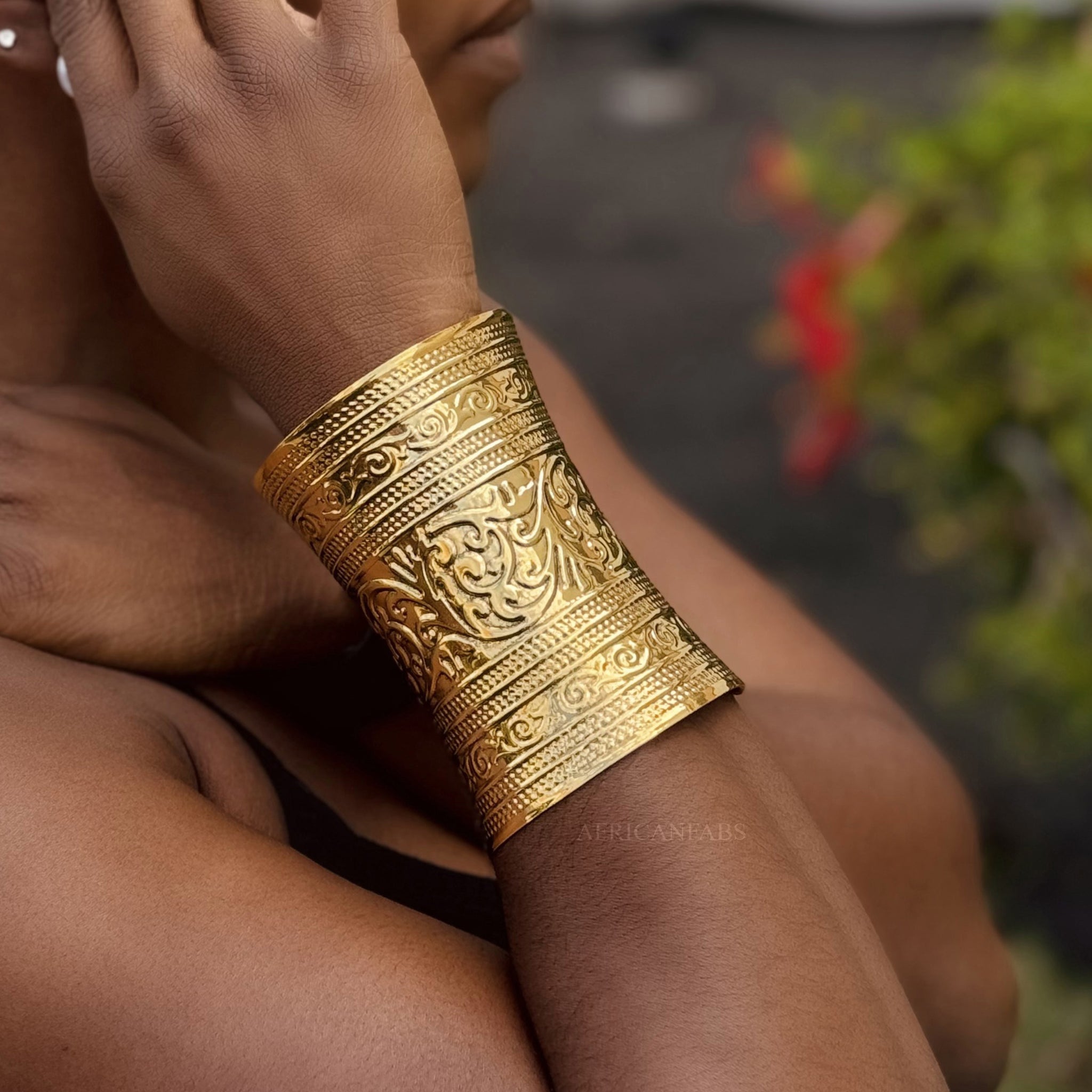 Afrikanischer Stil Armspange Armband - Flor - Gold