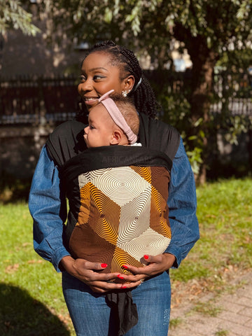 Babytragetuch mit afrikanischem Print / Baby sling / Tragetuch - Gelber Diamant