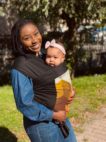 Babytragetuch mit afrikanischem Print / Baby sling / Tragetuch - Gelber Diamant