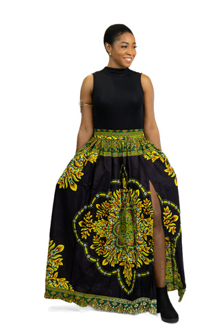 African print maxi skirt - Black Java Design