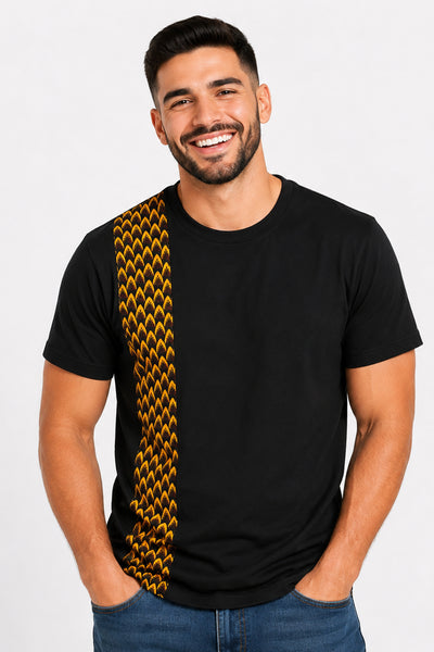 T-shirt with African print details -