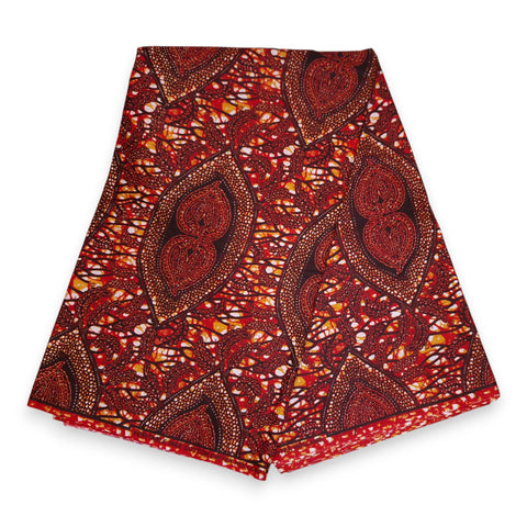 African print fabric - Brown Bronze Hidden-Leaf-Relic - 100% cotton