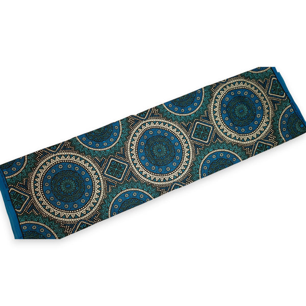 Tissu wax africain - Bleu et Sarcelle Sacred Circle Patterns - 100% coton
