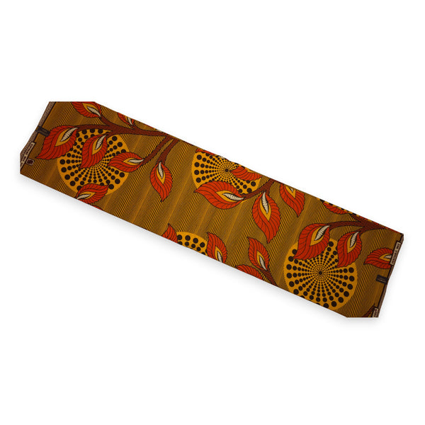 Afrikanischer Wax Print Stoff - Gelb Orange Radiant Leaf Orbit - 100% Baumwolle