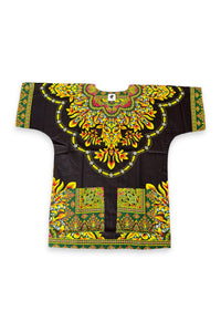 Black Dashiki Shirt / Dashiki Dress - African print top - Unisex