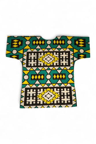 Dashiki Shirt / Dashiki Kleid - Türkis Gelb Samakaka - Afrikanisches Top - Unisex