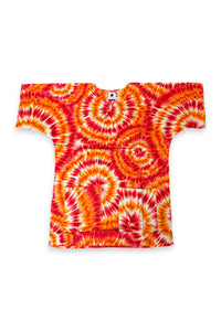 Orange Tie-dye Dashiki Shirt / Dashiki Dress - African print top - Unisex