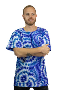 Chemise dashiki / Robe dashiki - Bleu Tie Dye - Top imprimé africain - Unisexe