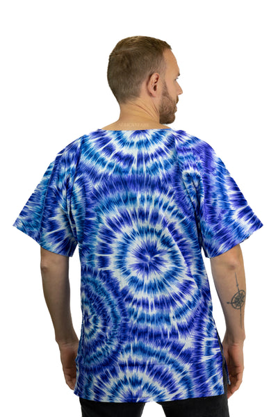 Chemise dashiki / Robe dashiki - Bleu Tie Dye - Top imprimé africain - Unisexe