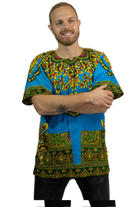 Chemise dashiki / Robe dashiki - Bleu - Top imprimé africain - Unisexe