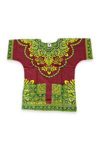 Red Dashiki Shirt / Dashiki Dress - African print top - Unisex