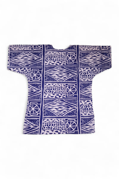 Chemise dashiki / Robe dashiki - Bleu Ndop Cameroon - Top imprimé africain - Unisexe