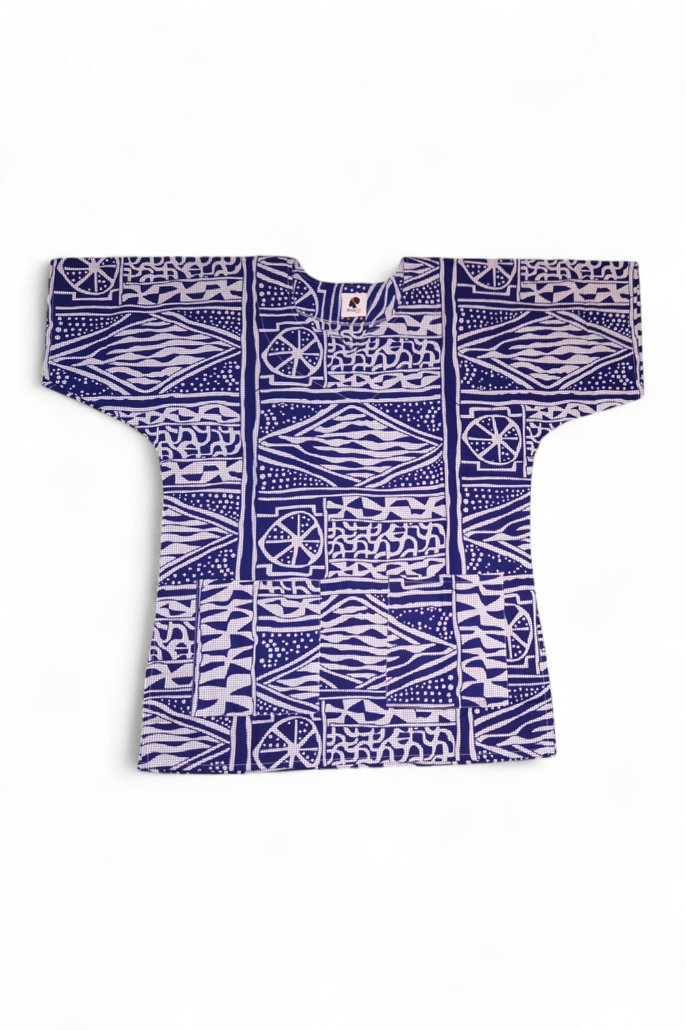 Chemise dashiki / Robe dashiki - Bleu Ndop Cameroon - Top imprimé africain - Unisexe