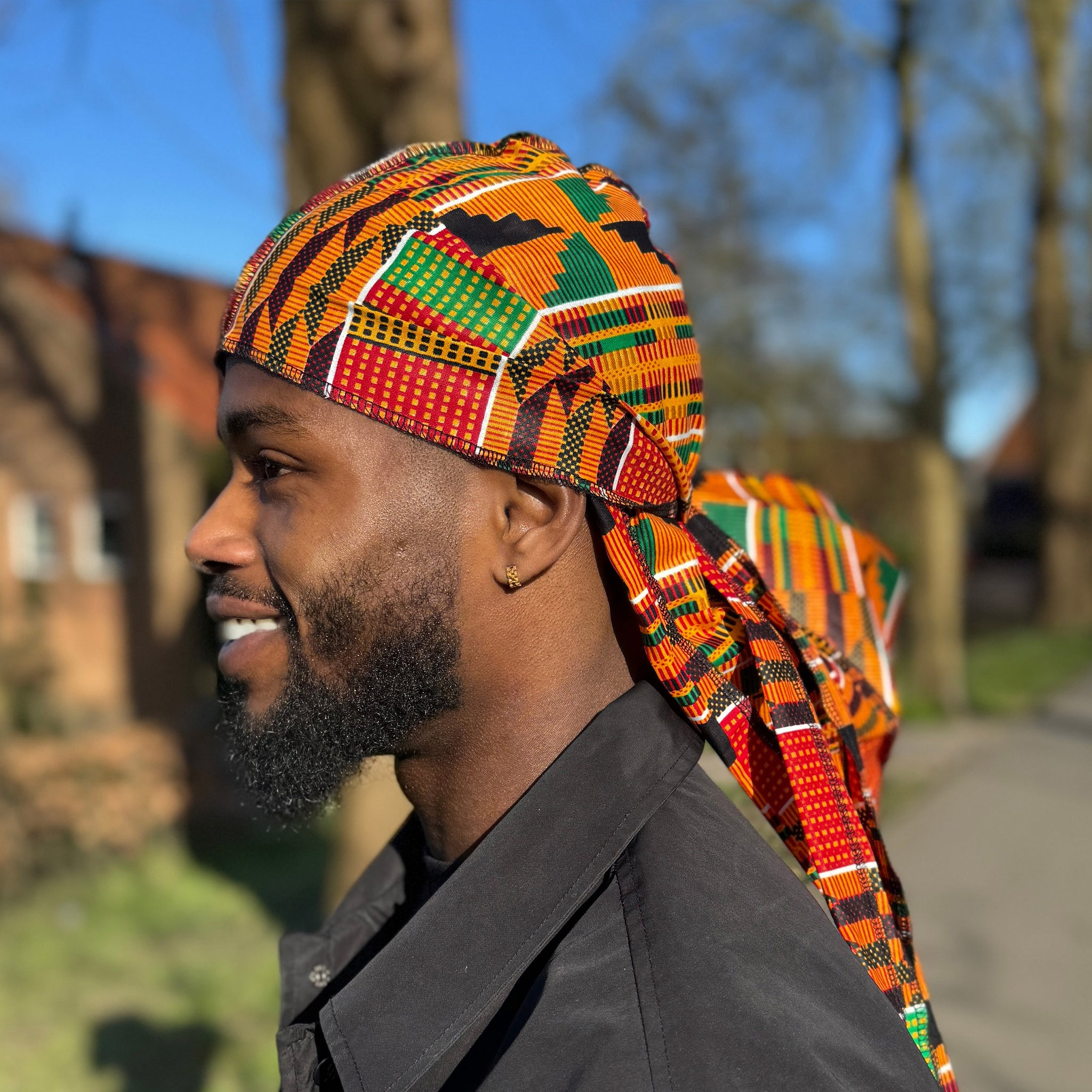 Durag / Du-rag / Do-rag / Bandana - Unisex - Yellow / green Kente