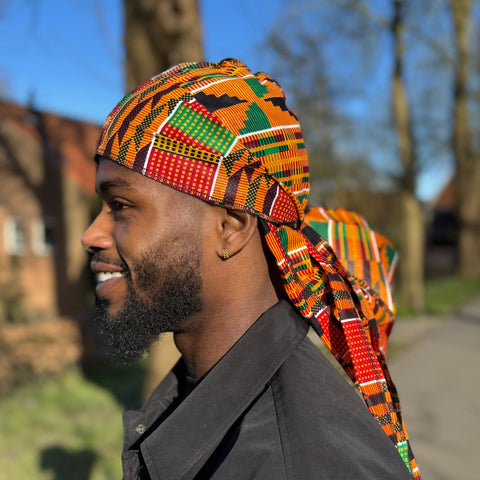 Durag / Du-rag / Bandana - Unisex - Gelb / Grün Kente