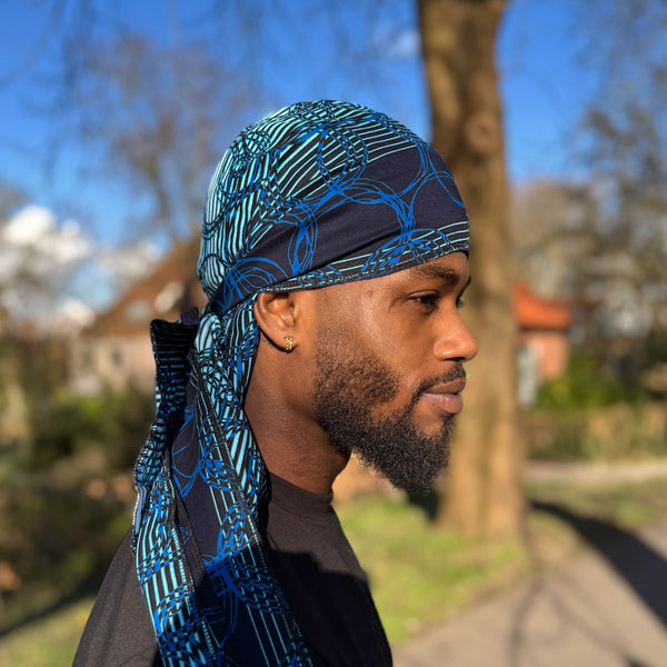 Durag / Du-rag / Bandana - Unisex - Blau Ring