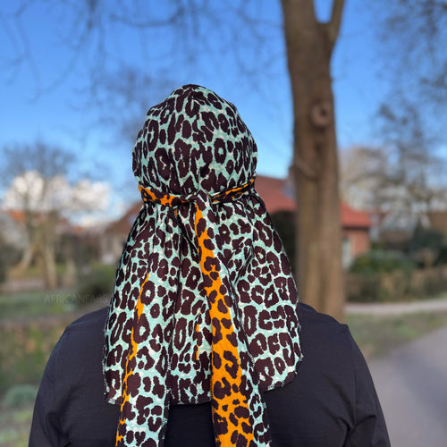 Durag / Du-rag / Do-rag / Bandana - Unisex - Orange Leopard