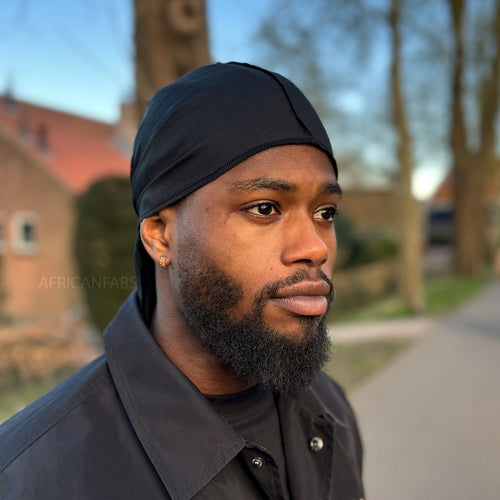 Durag / Du-rag / Do-rag / Bandana - Unisex - Black cotton