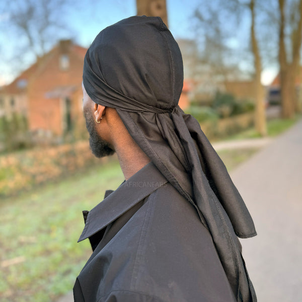 Durag / Bandana - Unisexe - Noir Coton