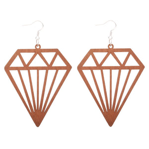 Boucles d'oreilles en bois | Diamond